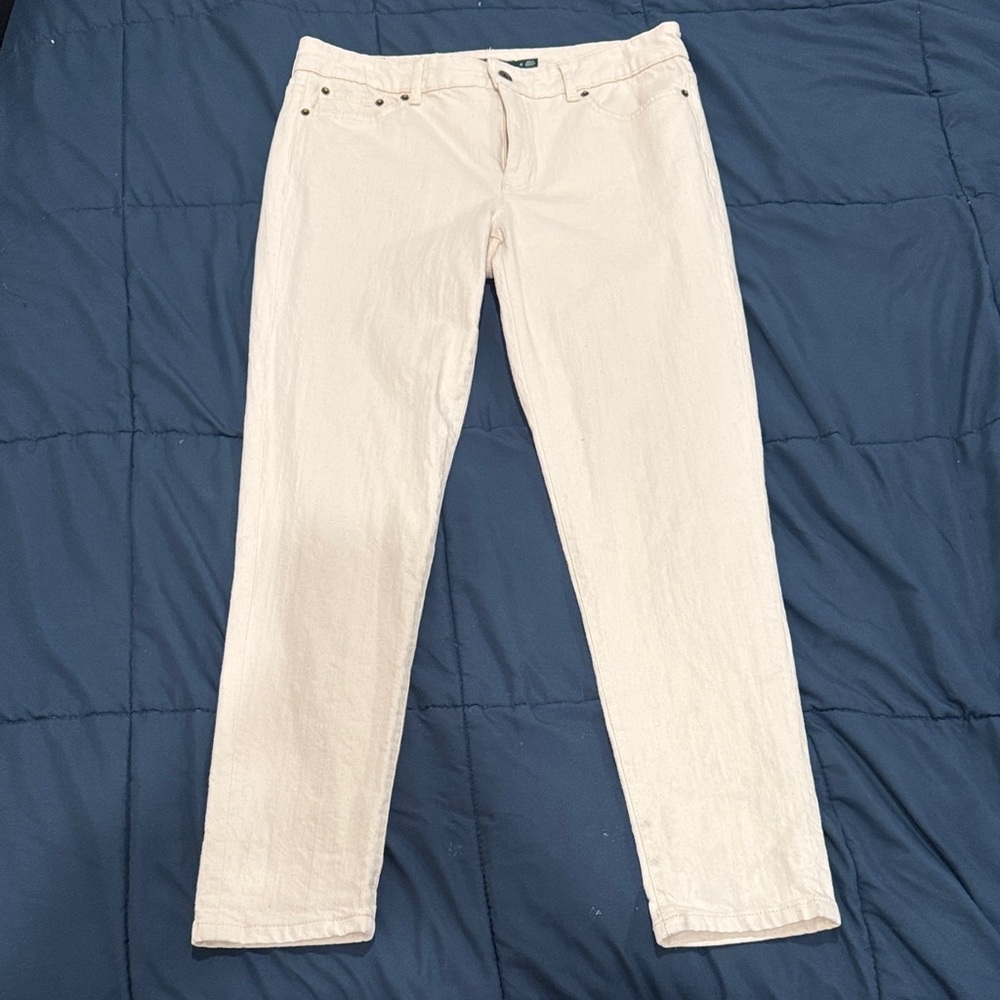 Lauren Ralph Lauren White Straight Leg Jeans Size 6 High Waist Chic - Picture 2 of 5
